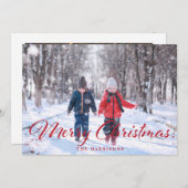 Einfache Weihnachts-Foto-Weihnachtskarte Feiertagskarte (Vorne/Hinten)