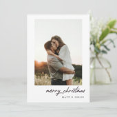 Einfache Weihnachts-Fotokarte Feiertagskarte (Stehend Vorderseite)
