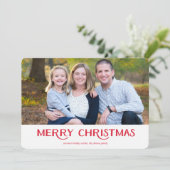 Einfache Weihnachts-Fotokarte Feiertagskarte (Stehend Vorderseite)