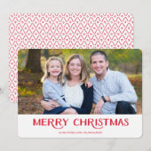 Einfache Weihnachts-Fotokarte Feiertagskarte (Vorne/Hinten)