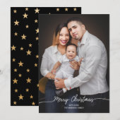 Einfache Weihnachts-Fotokarte Feiertagskarte (Vorne/Hinten)