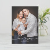 Einfache Weihnachts-Fotokarte Feiertagskarte (Stehend Vorderseite)