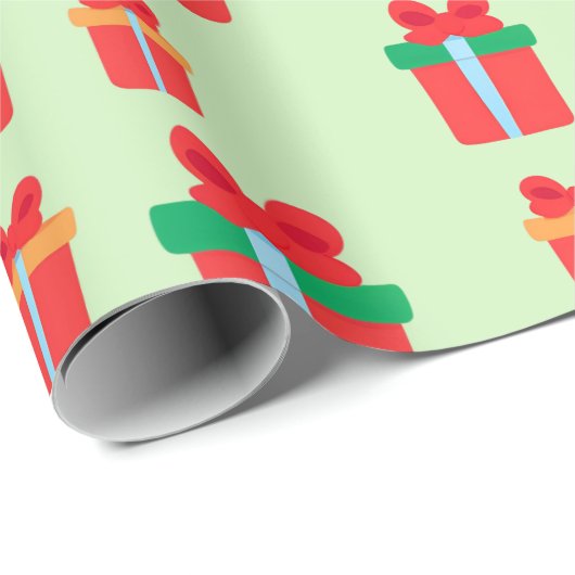 Einfache Weihnachts Geschenke Box Muster Geschenkpapier (Rolleneckpunkt)