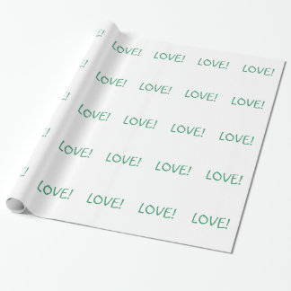 Einfache Weihnachts-Liebe Urlaub Grün Schriftart Geschenkpapier