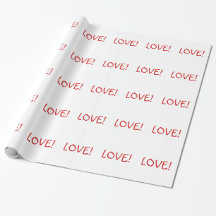 Einfache Weihnachts-Liebe Urlaub Roter Schriftart Geschenkpapier