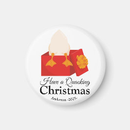 Einfache Weihnachts-lustige niedliche Ente in rote Magnet