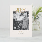 Einfache Weihnachts-Minimal-Weihnachtsfotokarte Feiertagskarte (Stehend Vorderseite)