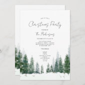 Einfache Weihnachts-Party-Einladungs-Menü Einladung (Vorne/Hinten)