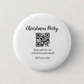 Einfache Weihnachts-Party-Website Strichcode QR Na Button (Vorderseite)