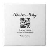 Einfache Weihnachts-Party-Website Strichcode QR Na Fliese (Vorderseite)