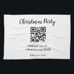 Einfache Weihnachts-Party-Website Strichcode QR Na Geschirrtuch<br><div class="desc">Zum Geburtstag konzipiert</div>