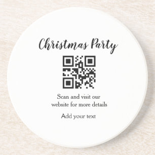 Einfache Weihnachts-Party-Website Strichcode QR Na Getränkeuntersetzer