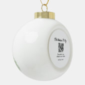 Einfache Weihnachts-Party-Website Strichcode QR Na Keramik Kugel-Ornament (Links)