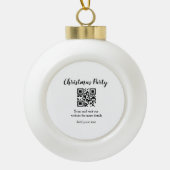 Einfache Weihnachts-Party-Website Strichcode QR Na Keramik Kugel-Ornament (Vorderseite)