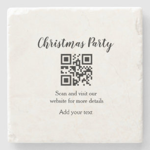 Einfache Weihnachts-Party-Website Strichcode QR Na Steinuntersetzer
