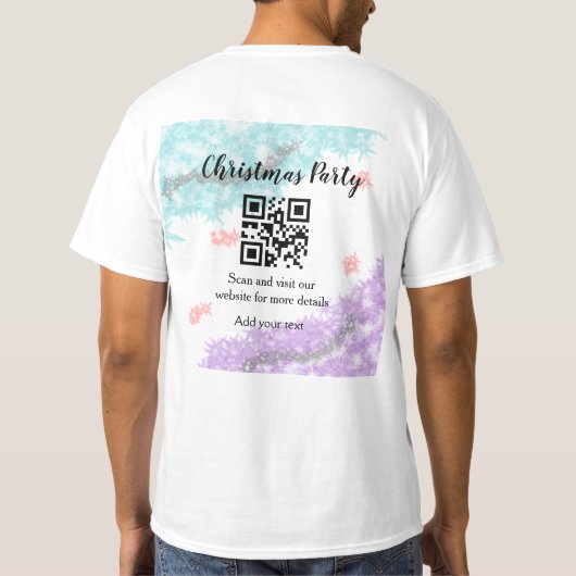 Einfache Weihnachts-Party-Website Strichcode QR Na T-Shirt (Rückseite)