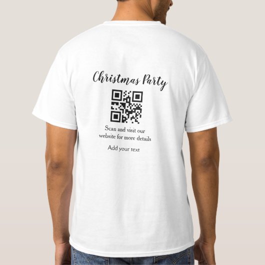Einfache Weihnachts-Party-Website Strichcode QR Na T-Shirt (Rückseite)