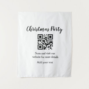 Einfache Weihnachts-Party-Website Strichcode QR Na Wandteppich