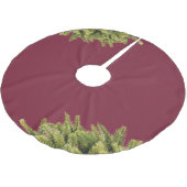 Einfache Weihnachts-Pine magenta Polyester Weihnachtsbaumdecke (Schrägansicht)