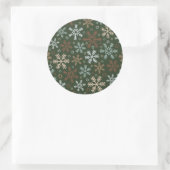 Einfache Weihnachts-Schneeflocken-Muster | Aufkleb Runder Aufkleber (Tasche)