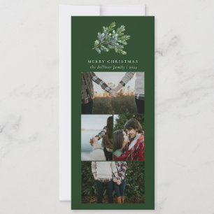 Einfache Weihnachts Wasserfarben Blumenfoto Collag Feiertagskarte