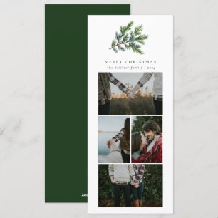 Einfache Weihnachts Wasserfarben Blumenfoto Collag Feiertagskarte