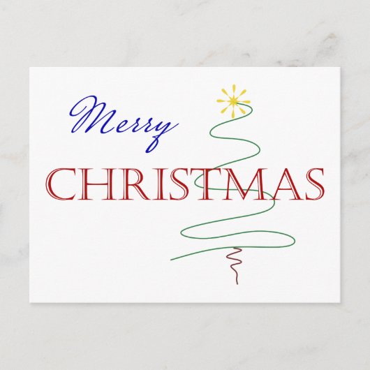 Einfache Weihnachts-Weihnachtskarte Feiertagspostkarte (Vorderseite)