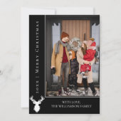 Einfache Weihnachts-Weihnachtskarte für Reinder |  Feiertagskarte (Vorderseite)