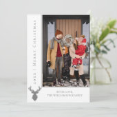 Einfache Weihnachts-Weihnachtskarte für Reinder | Feiertagskarte (Stehend Vorderseite)