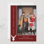 Einfache Weihnachts-Weihnachtskarte für Reinder | Feiertagskarte (Vorderseite)