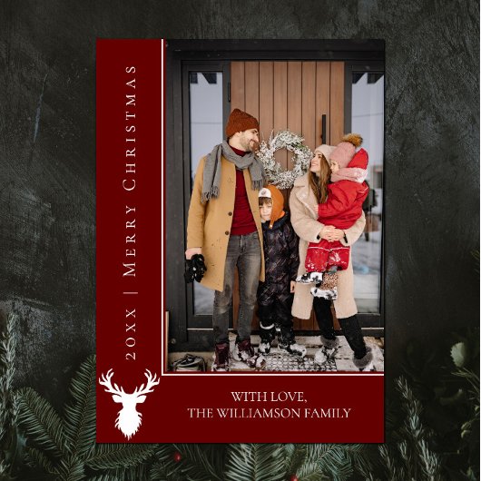 Einfache Weihnachts-Weihnachtskarte für Reinder |  Feiertagskarte