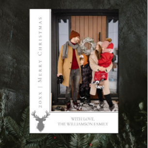 Einfache Weihnachts-Weihnachtskarte für Reinder    Feiertagskarte