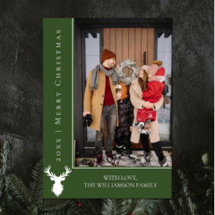 Einfache Weihnachts-Weihnachtskarte für Reinder Feiertagskarte