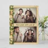 Einfache Weihnachtsbälle 2 Foto Urlaubskarte (Stehend Vorderseite)