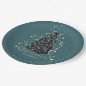 Einfache Weihnachtsbaum-Aquamarine Papierplatte Pappteller (Schrägansicht)