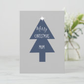 Einfache Weihnachtsbaum Blue Gray Card Einladung (Stehend Vorderseite)