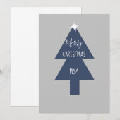 Einfache Weihnachtsbaum Blue Gray Card Einladung (Vorne/Hinten)