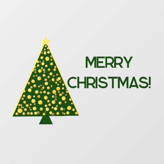 Einfache Weihnachtsbaum - fröhliche Weihnachten Fensteraufkleber (Blatt)