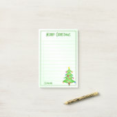 Einfache Weihnachtsbaum-Liste: Dein Name Post-it Klebezettel (Auf Schreibtisch)