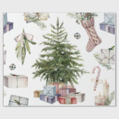 Einfache Weihnachtsbaum mit Geschenken Vintag Geschenkpapier (Flach)