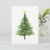 Einfache Weihnachtsbaum | Party zum Abendessen Einladung (Stehend Vorderseite)