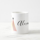 Einfache Weihnachtsbaum-Rose Goldname Kaffeetasse (Mittel)