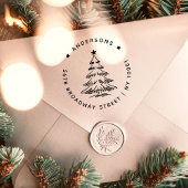 Einfache Weihnachtsbaum-Rücksendeadresse Permastempel