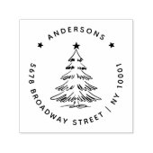 Einfache Weihnachtsbaum-Rücksendeadresse Permastempel (Design)