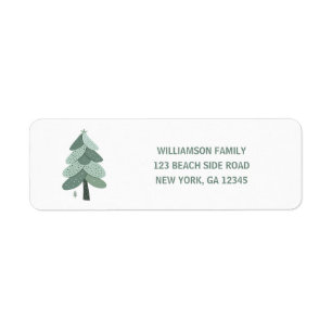 Einfache Weihnachtsbaum-Rücksendeadressen-Aufklebe