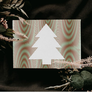 Einfache Weihnachtsbaum Schwarz & Weiß Streifen Tr Postkarte