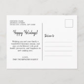 Einfache Weihnachtsbaum-Weihnachtsfeiertage im Grü Postkarte (Rückseite)