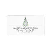 Einfache Weihnachtsbaumadressen Adressaufkleber (Vorne)
