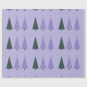 Einfache Weihnachtsbäume Lavender Pattern Trio Geschenkpapier (Flach)