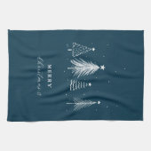 Einfache Weihnachtsbaume | Navy Blue Geschirrtuch (Horizontal)